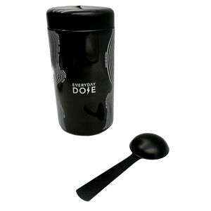 Everyday Dose Airtight Glass Coffee Canister and Scoop.